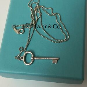 Tiffany & Co. Silver Oval Key Pendant Necklace